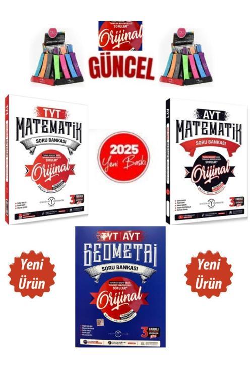 Orijinal Yayınları 2025 Tyt Matematik-Ayt Matematik-Tyt Ayt Geometri Video Çöz. Soru Bankası Seti+Cambridge Kalemlik