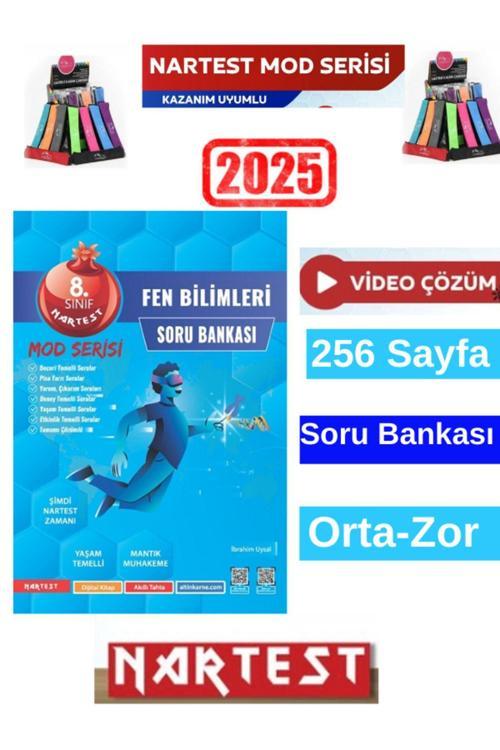 Nartest Yayınları Mod Serisi 2025 8.Sınıf Fen Bilimleri  Video Çözümlü Soru Bankası+Kalemlik