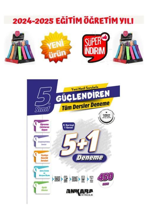 2025 Güçlendiren 5.Sınıf Tüm Dersler 5+1 450 Soru Deneme(Yeni Ürün)+Lastikli Kalemlik