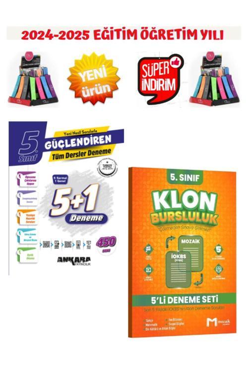 2025 Güçlendiren 5.Sınıf Tüm Dersler 5+1 450 Soru Deneme+Mozaik Yayınları 5.Sınıf Klon 5li Deneme