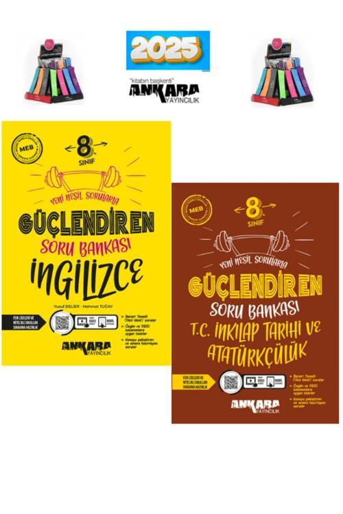 Güncel 8.Sınıf Lgs Hazırlık Güçlendiren İngilizce-Ink. Tarihi Soru Bankası Seti(2Kitap)+Kalemlik