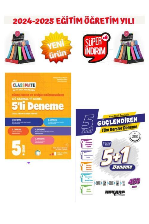 2025 Classmate Tüm Dersler 5.Sınıf 5li Deneme+Ankara Yayıncılık 5.Sınıf 5+1 450 Soru Deneme Seti