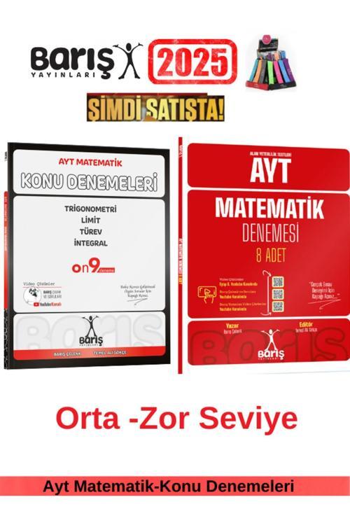 Barış Ayt Matematik Konu Denemeleri Tri-Lmt-Trv-İntgral-Fonk-Log-Dizi+Ayt 8 Deneme Seti+Kalemlik