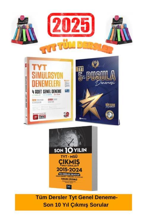 Çap Tyt-Msü Son 10Yıl Çıkmış Soru+3D Sim.Tyt Genel 4 Deneme-Sarmal Tyt Pusula 5 Deneme Seti