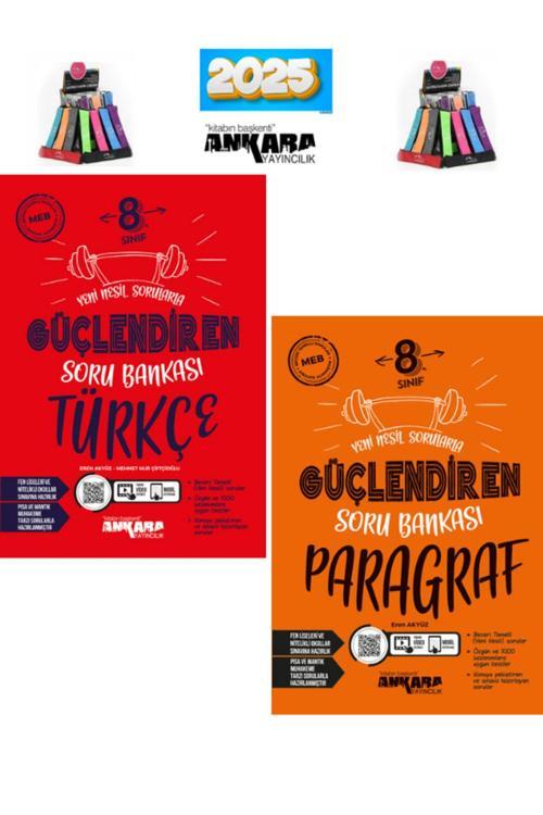 Güncel 8.Sınıf Lgs Hazırlık Güçlendiren Paragraf-Türkçe Soru Bankası Seti(2Kitap)+Kalemlik