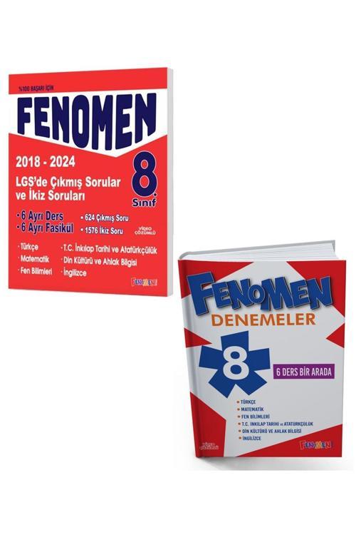 Fenomen Okul 2025 8. Sınıf Lgs Çıkmış Ve İkiz Soruları + Fenomen Denemeleri Seti 12 Kitap