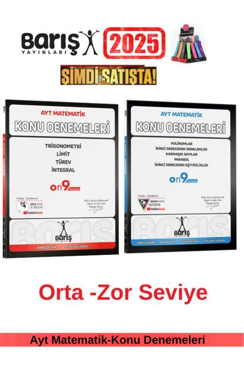 Barış Çelenk Ayt Matematik Konu Denemeleri Tri-Lmt-Trv-İntgral-Fonk-Log-Dizi(2 Kitap)+Kalemlik