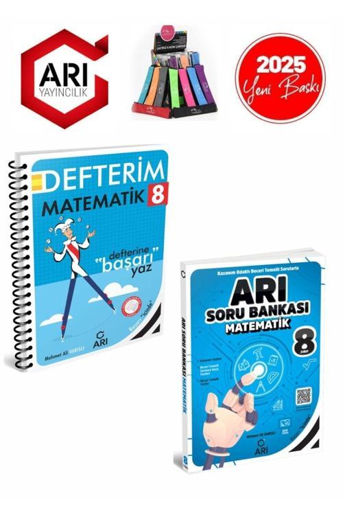 Arı 2025 8.Sınıf Matematik Konu Anlatımlı Defter+Soru Bankası Seti(2Kitap)+Kalemlik