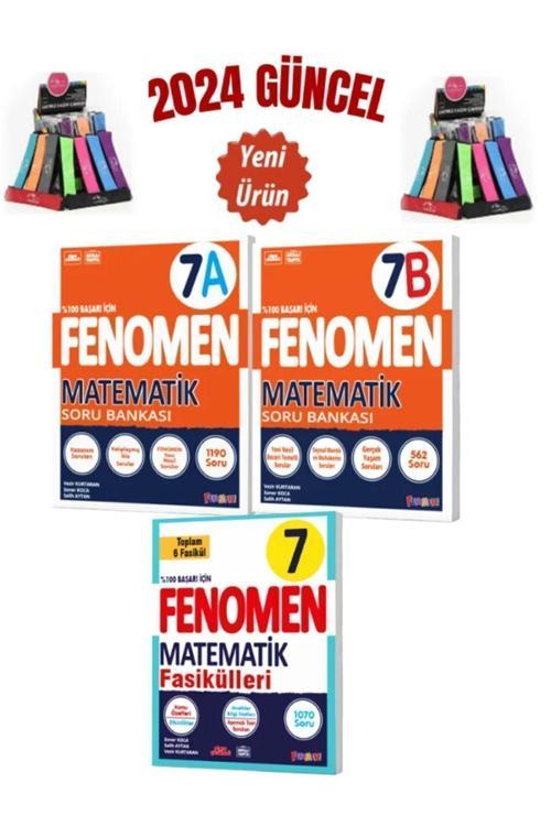 Güncel 7.Sınıf Matematik(A-B)Kolay-Zor Soru+Matematik Fasikülleri 6 Fasikül+Kalemlik