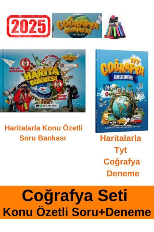Coğrafya Gurmesi Tyt-Ayt Harita Gürmesi+Tyt  Coğrafya 45 x 5 Branş Denemeleri+Kalemlik(Yeni Ürün)