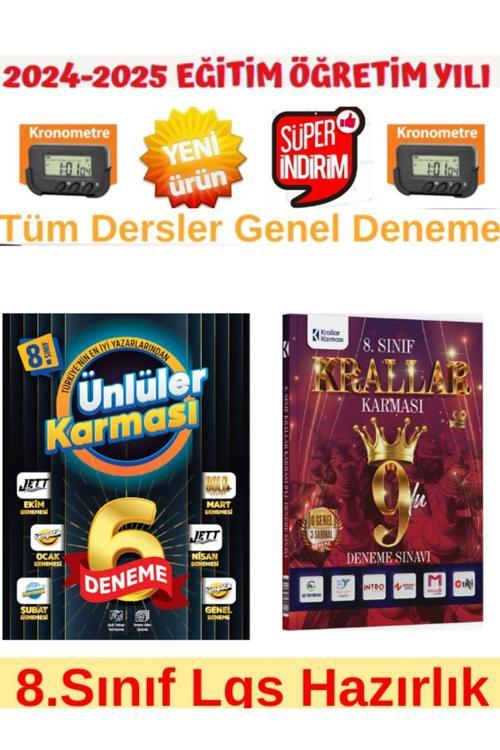 Ünlüler 8.Sınıf 6 Farklı Yayın Karma Deneme+Krallar Karması 8.Sınıf Lgs Genel 9 lu Deneme
