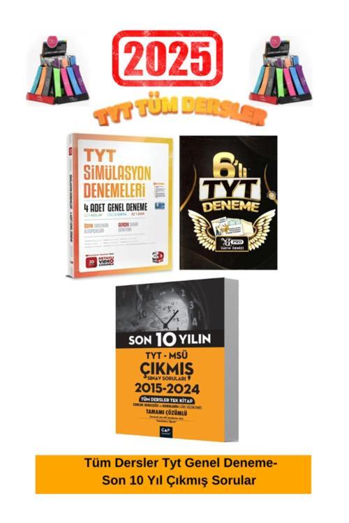 Çap Tyt-Msü Son 10Yıl Çıkmış Soru+3D Sim.Tyt Genel 4 Deneme-YayınDenizi Tyt Genel 6Deneme Seti