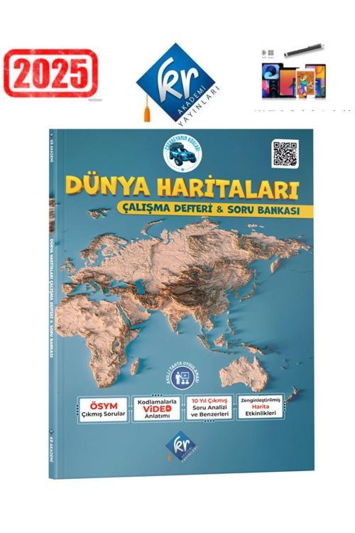 Coğrafyanın Kodları Dünya Haritaları Çalışma Defteri ve Soru Bankası KR Akademi+ Kalem
