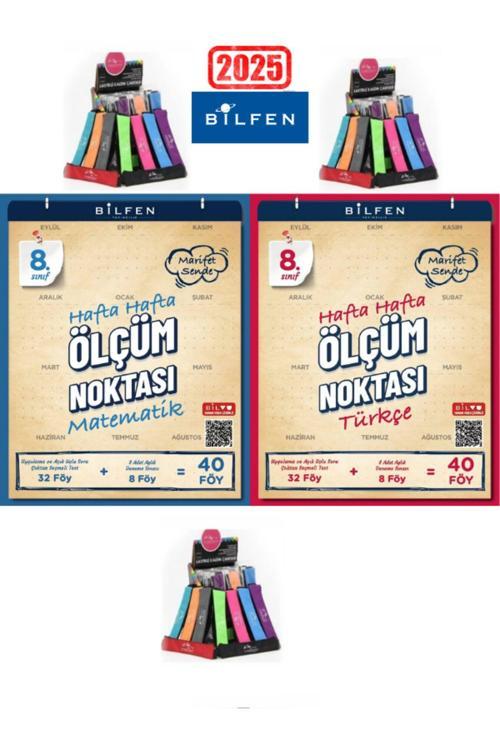 2025 8.Sınıf Matematik-Türkçe  Hafta Hafta Ölçüm Noktası Uygulamalı Soru-Deneme Seti+Kalemlik