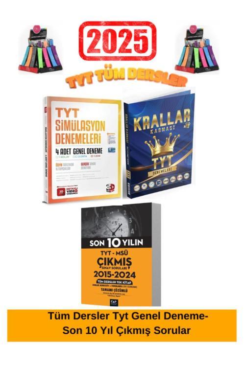 Çap Tyt-Msü Son 10 Yıl Çıkmış Soru+KrallarKarması Tyt Genel-3D Tyt Genel 4 Deneme Setİ+Kalemlik