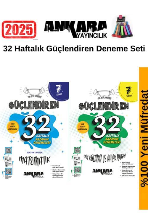 Ankara 7.Sınıf Güçlendiren Matematik-Din 32 Hafta Deneme Seti+Kalemlik