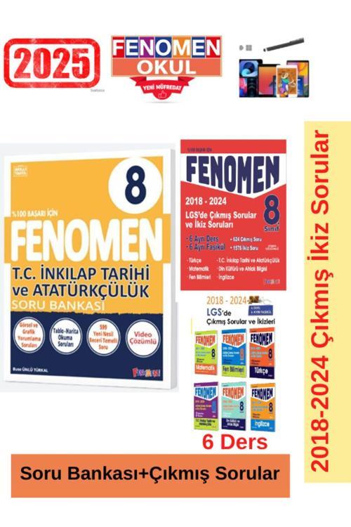 2025 8.Sınıf İnkilap Tarihi 599 Soru Bankası+Lgs 2018-2024  Çıkmış İkiz Soru Seti+Kalem