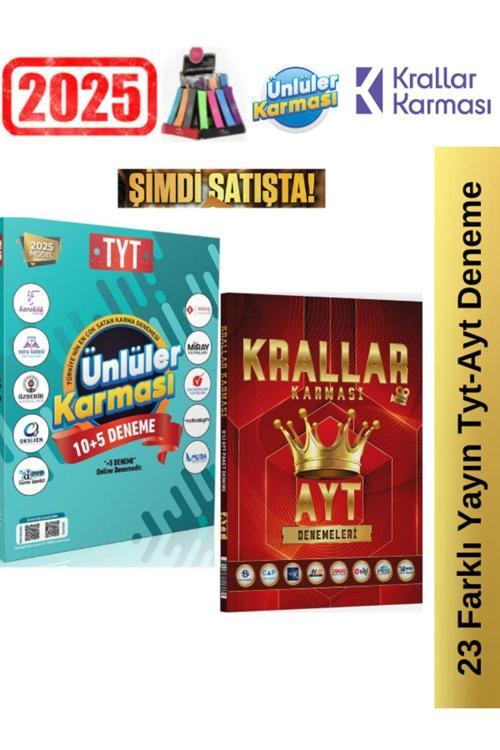 Krallar Karması 2025 Ayt 8  Deneme+Ünlüler Karması Tyt 15 Deneme Seti+Kalemlik