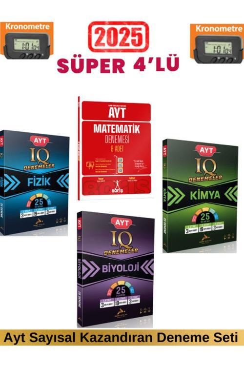 2025 Barış Ayt Matematik 8 Deneme+Paraf IQ Ayt Fizik 25+Kimya25+Biyoloji25 Deneme+Kronometre
