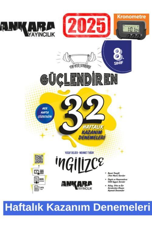 Güçlendiren 2025 8.Sınıf Lgs Kazandıran İngilizce 32 Haftalık Branş Deneme +Kronometre