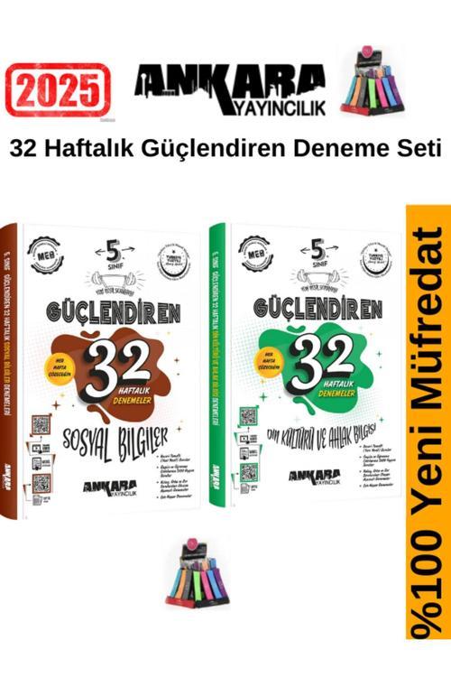 Ankara 5.Sınıf Güçlendiren Sosyal-Din Kültürü 32 Haftalık Deneme Seti+Kalemlik