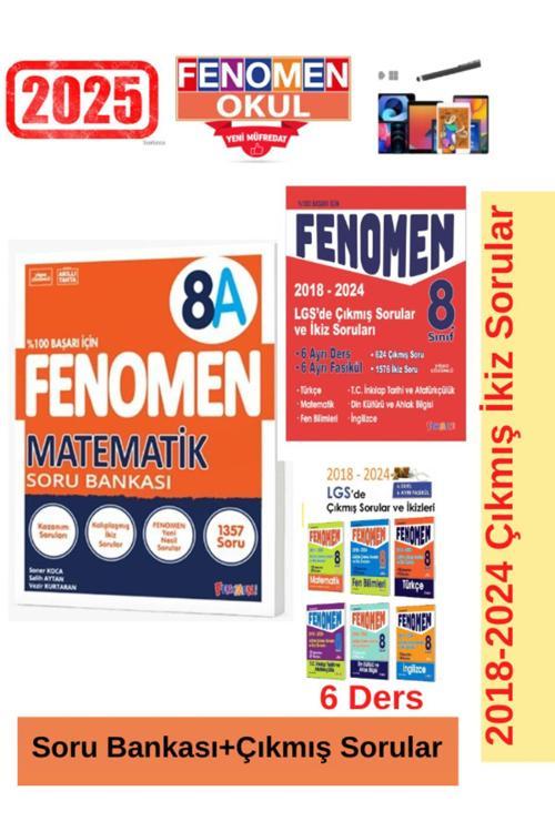 2025 8.Sınıf Matematik(A)Kolay 1357Soru-Soru Bankası+Lgs 2018-2024  Çıkmış İkiz Soru Seti+Kalem