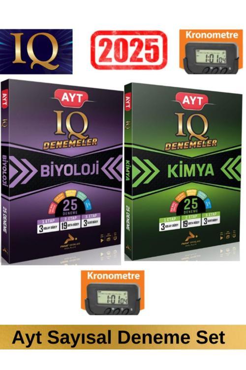 Paraf IQ 2025 Ayt Kimya 25-Biyoloji 25 Sayısal Branş Deneme Seti+Kronometre