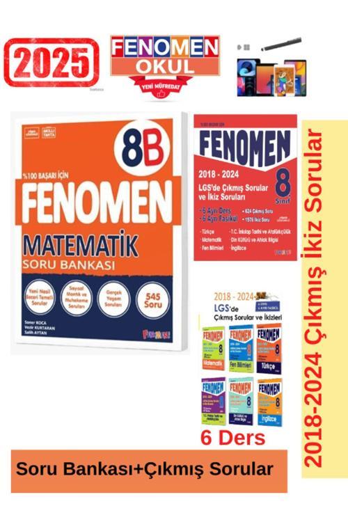 2025 8.Sınıf Matematik(B)Kolay 1357Soru-Soru Bankası+Lgs 2018-2024  Çıkmış İkiz Soru Seti+Kalem
