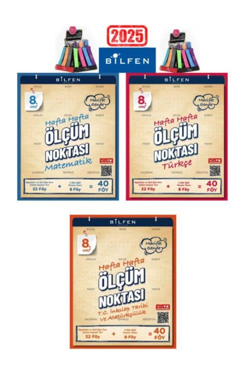 2025 8.Sınıf Mat-Türkçe-İnk.Tarihi  Hafta Hafta Ölçüm Noktası Uygulamalı Soru-Deneme Seti+Kalemlik