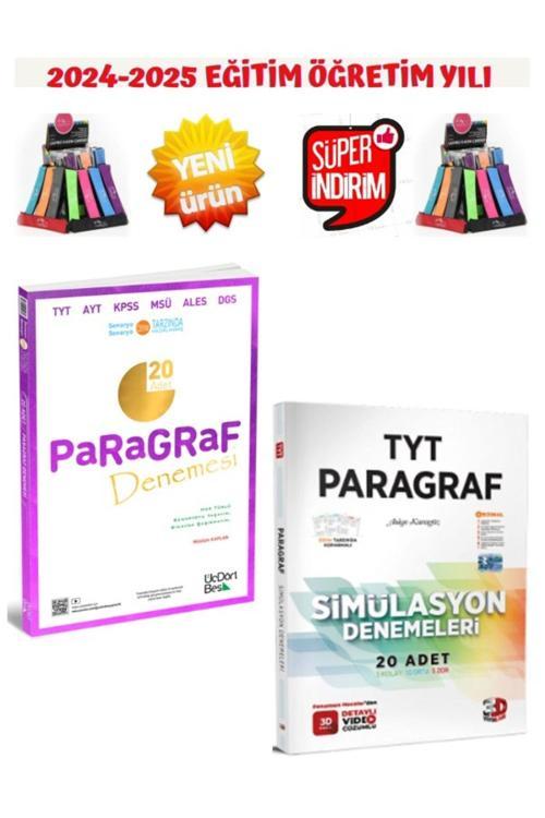 Üç Dört Beş Yayınları 2025 Tyt-Ayt 345  Paragraf 20 Li Deneme+3D Yayınları Tyt Paragraf20 Deneme +Kalemlik