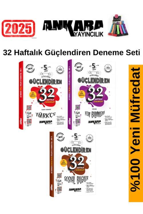 Ankara 5.Sınıf Güçlendiren Matematik-Fen-Sosyal 32 Haftalık Deneme Seti+Kalemlik