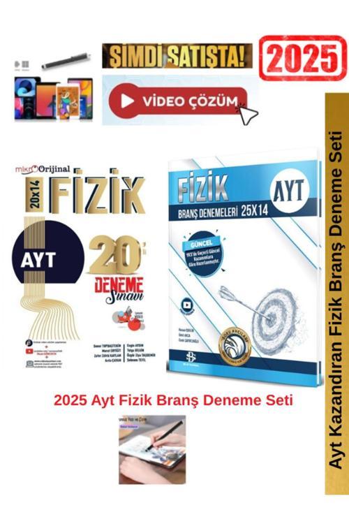Mikro Orijinal Ayt Fizik 20x14 lü Deneme+Bilgi Sarmal Ayt Fizik 25x14 Lü Deneme Seti+Android Kalem