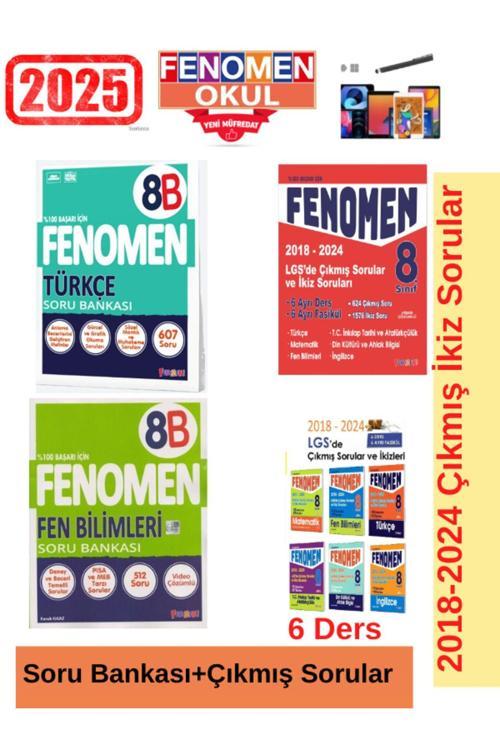2025 8.Sınıf TürkçeB-FenB Soru Bankası +Lgs 2018-2024  Çıkmış İkiz Soru Seti+Kalem