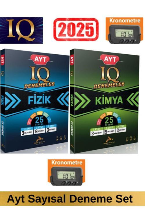 Paraf IQ 2025 Ayt Fizik 25-Kimya 25 Sayısal Branş Deneme Seti+Kronometre