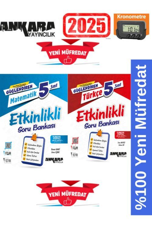 Güçlendiren 2025 5.Sınıf Matematik-Türkçe Etkinlikli Soru Bankası+Kronometre(Yeni Ürün)