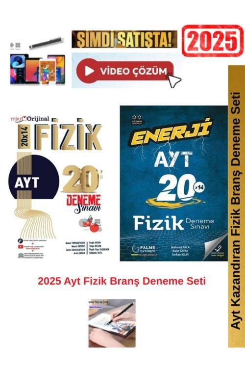 Mikro Orijinal Ayt Fizik 20x14 lü Deneme+Palme Enerji Ayt Fizik 20x14 Deneme Seti+Android Kalem