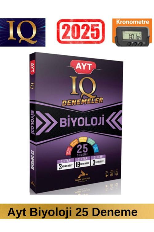 Paraf IQ 2025 Ayt Biyoloji 25 Adet  Video Çözümlü Branş Deneme+Kronometre