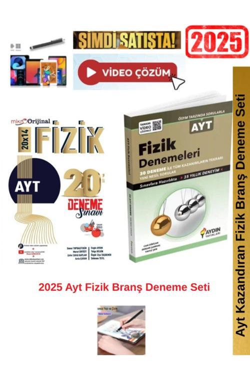Mikro Orijinal Ayt Fizik 20x14 lü Deneme+Aydın Ayt Fizik 30Lu Deneme Seti+Android Kalem