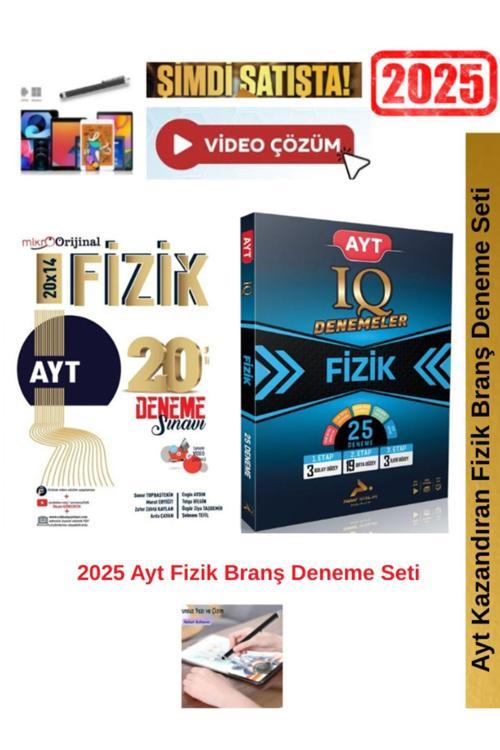 Mikro Orijinal Ayt Fizik 20x14 lü Deneme+Paraf IQ Ayt Fizik 25 Li Deneme Seti+Android Kalem