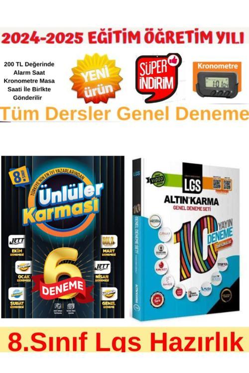 Ünlüler 8.Sınıf 6 Farklı Yayın Karma Deneme+Altın Karma 8.Sınıf Lgs 10 Yayın 10 Deneme
