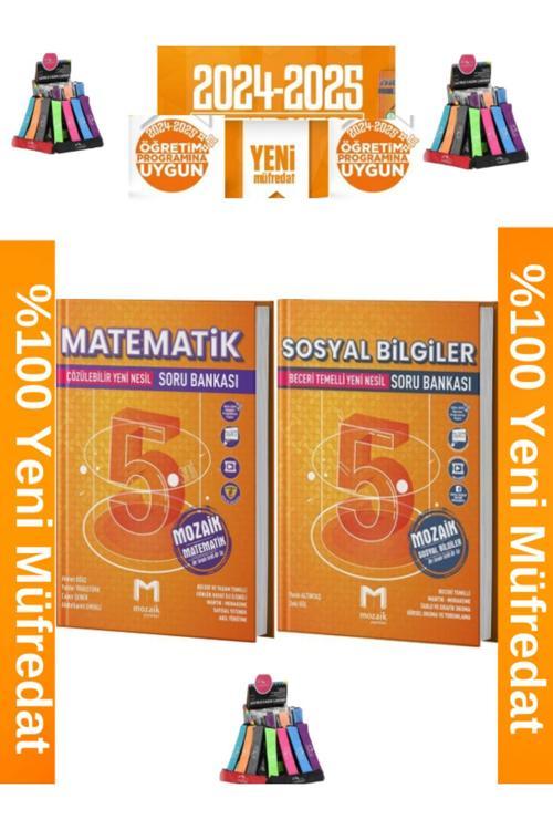 Mozaik Müfredat 5.Sınıf Matematik-Sosyal%100 Yeni Müfredat Soru Bankası+Kalemlik