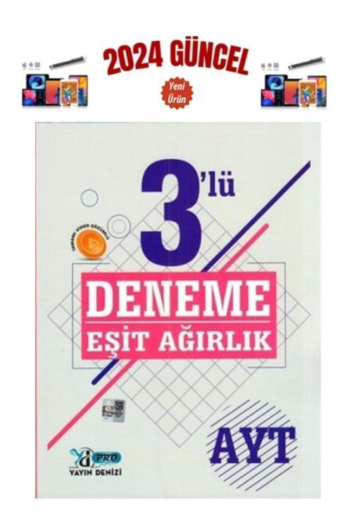 Güncel Ayt Pro Eşit Ağırlık Genel 3 Adet Video ÇözümlüDeneme+Kalem