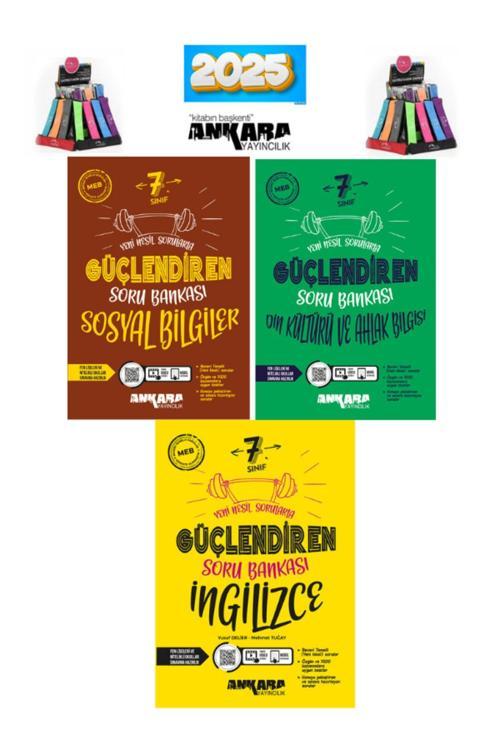Ankara 7.Sınıf Sosyal-Din Kültürü-İngilizce (3Kitap)Soru Bankası Seti+ Kalemlik