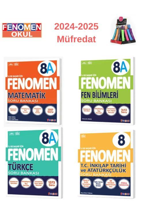 Güncel 8.Sınıf Matematik(A)Kolay +Fen(A)Kolay+Türkçe(A)Kolay+Inkılap Tarihi+Kalemlik