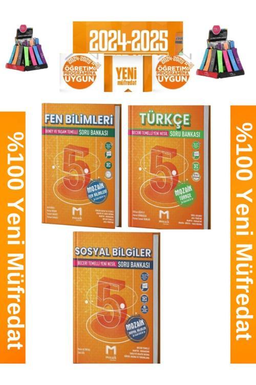 Mozaik Müfredat 5.Sınıf Fen-Türkçe-Sosyal %100 Yeni Müfredat Soru Bankası+Kalemlik