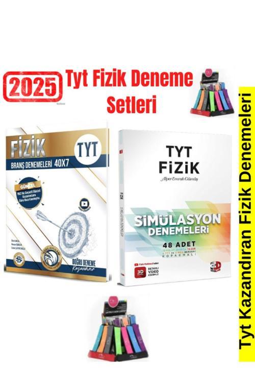 2025 Tyt Fizik 40 Adet Deneme+3D Yayınları Tyt Fizik 48 Adet Deneme Seti+Kalemlik