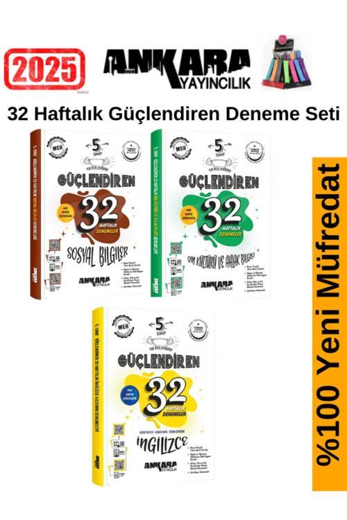 Ankara 5.Sınıf Güçlendiren Sosyal-İngilzce-Din 32 Haftalık Deneme Seti+Kalemlik
