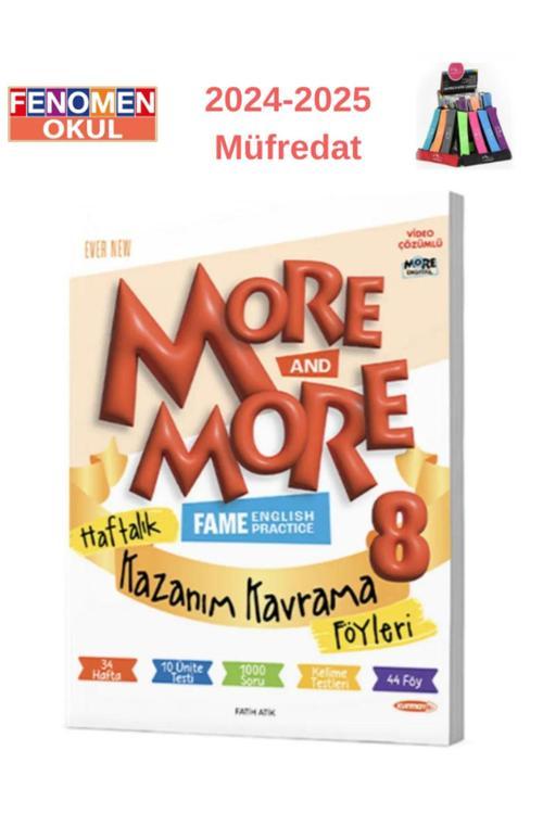 Güncel More & More 8.Sınıf HAFTALIK KAZANIM KAVRAMA FÖYLERI (40 FÖY+Kalemlik