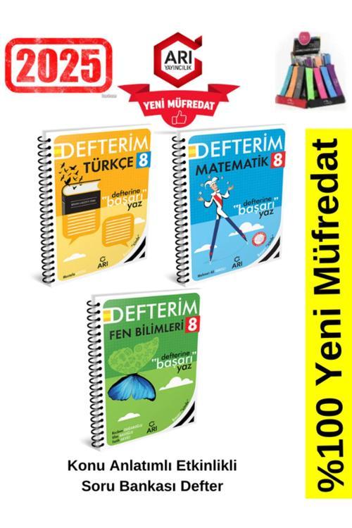 Arı Yayınları 2025 8.Sınıf Matematik-Türkçe-Fen Konu Anlatımlı Etkinlik Soru Bankası+Kalemlik