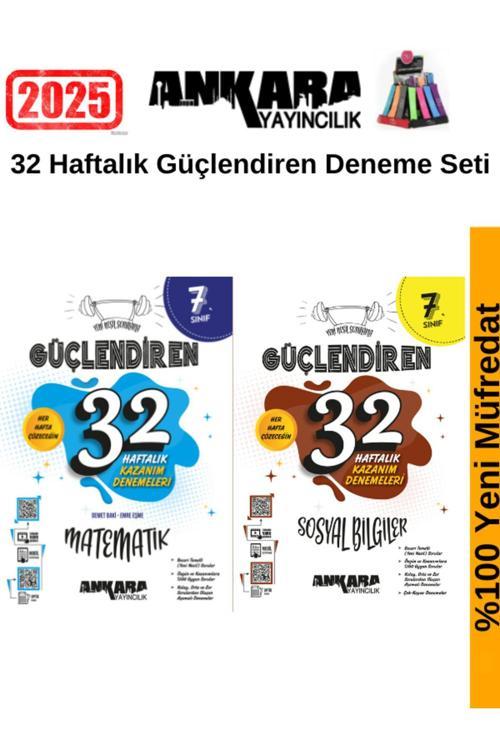 Ankara 7.Sınıf Güçlendiren Matematik-Sosyal 32 Hafta Deneme Seti+Kalemlik